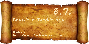 Brezán Teodózia névjegykártya
